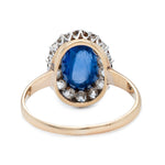 Sapphire and Diamond Cluster Ring-Charlotte Sayers Antique Jewellery