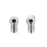 Sapphire and Diamond Earrings-Charlotte Sayers Antique Jewellery