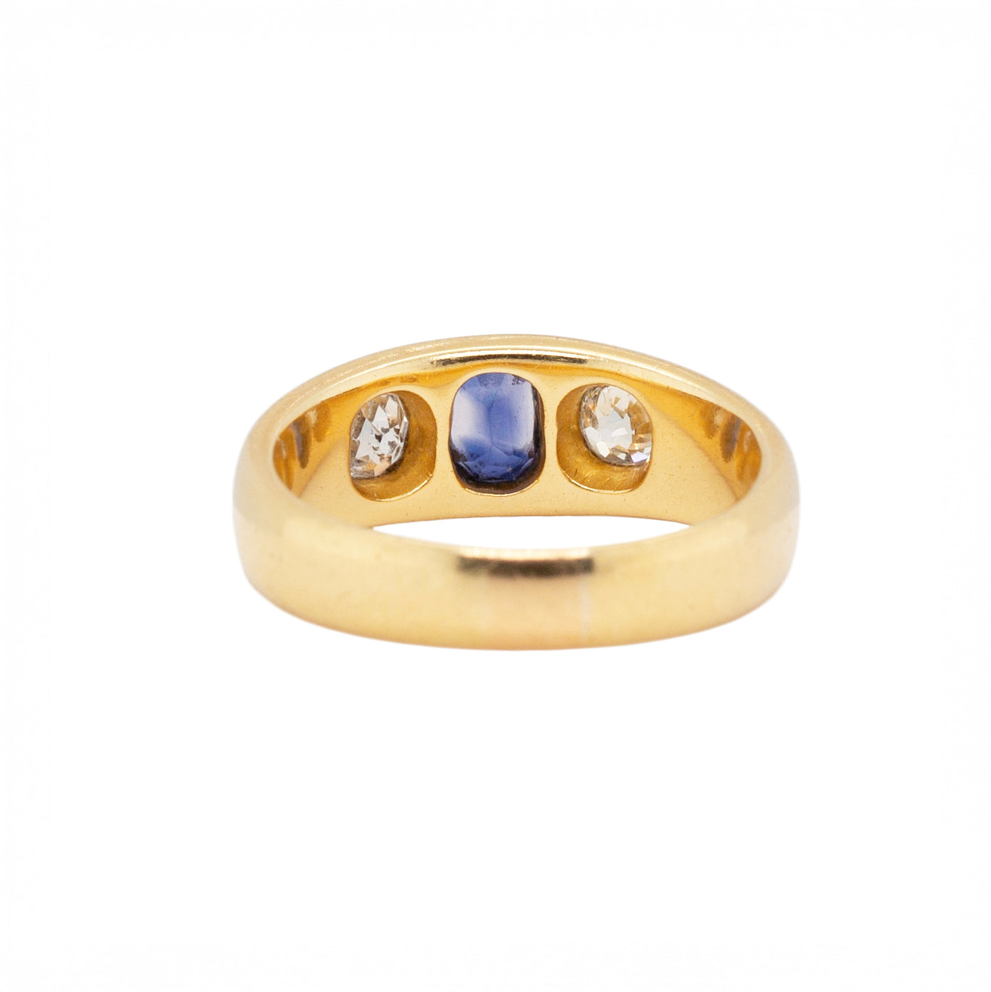 Sapphire and Diamond Gypsy Ring-Charlotte Sayers Antique Jewellery