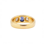 Sapphire and Diamond Gypsy Ring-Charlotte Sayers Antique Jewellery