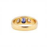 Sapphire and Diamond Gypsy Ring-Charlotte Sayers Antique Jewellery