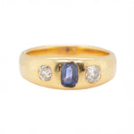 Sapphire and Diamond Gypsy Ring-Charlotte Sayers Antique Jewellery