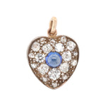 Sapphire and Diamond Heart Pendant-Charlotte Sayers Antique Jewellery