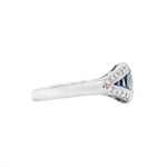 Sapphire and Diamond Platinum Ring-Charlotte Sayers Antique Jewellery