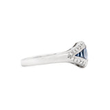 Sapphire and Diamond Platinum Ring-Charlotte Sayers Antique Jewellery