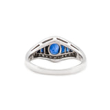 Sapphire and Diamond Platinum Ring-Charlotte Sayers Antique Jewellery