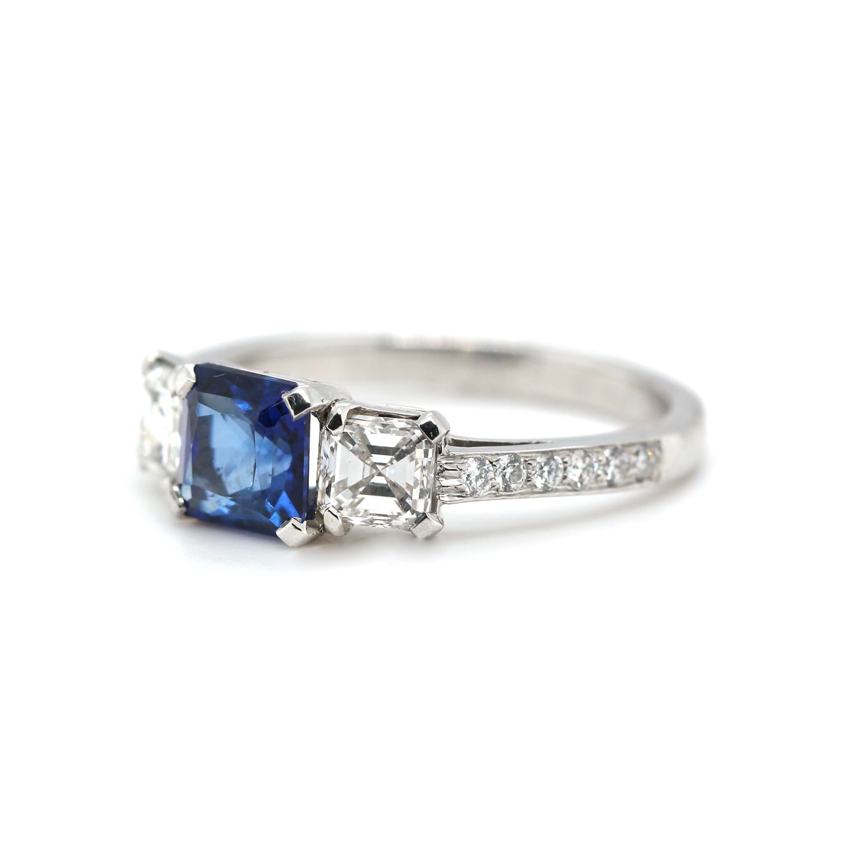 Sapphire and Diamond Ring-Charlotte Sayers Antique Jewellery