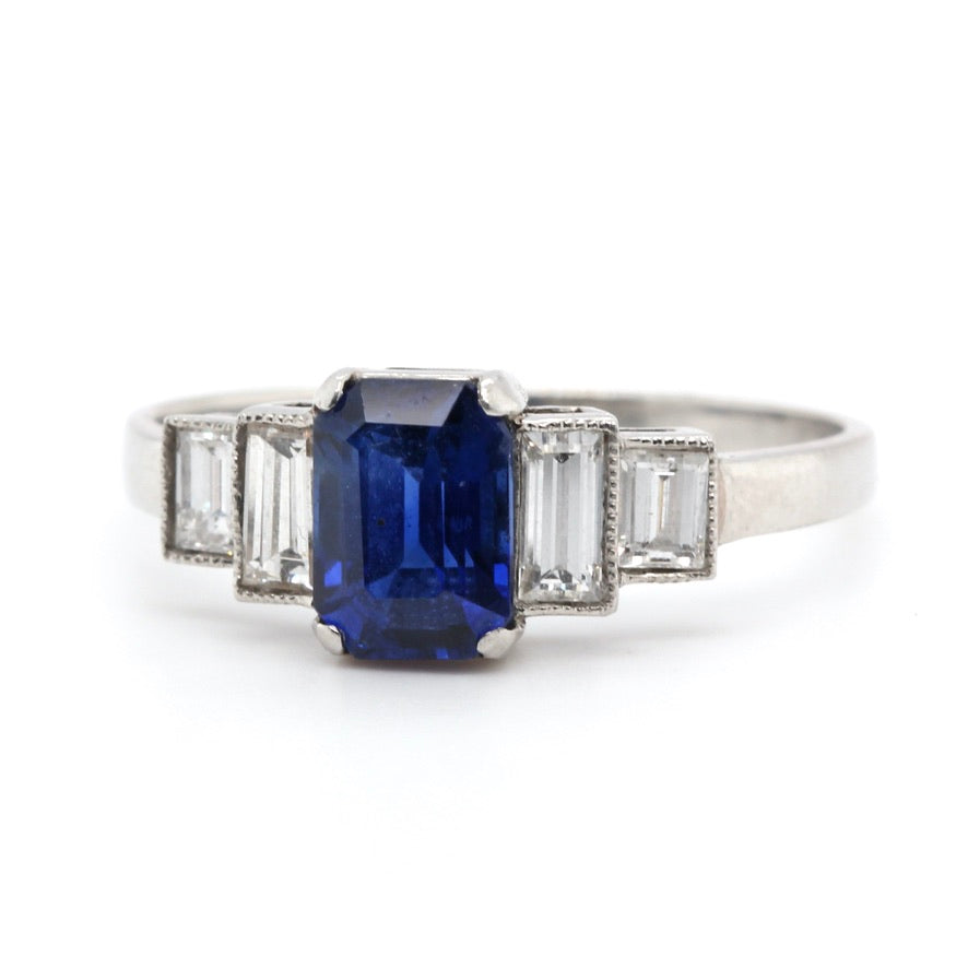 Sapphire and Diamond Ring-Charlotte Sayers Antique Jewellery