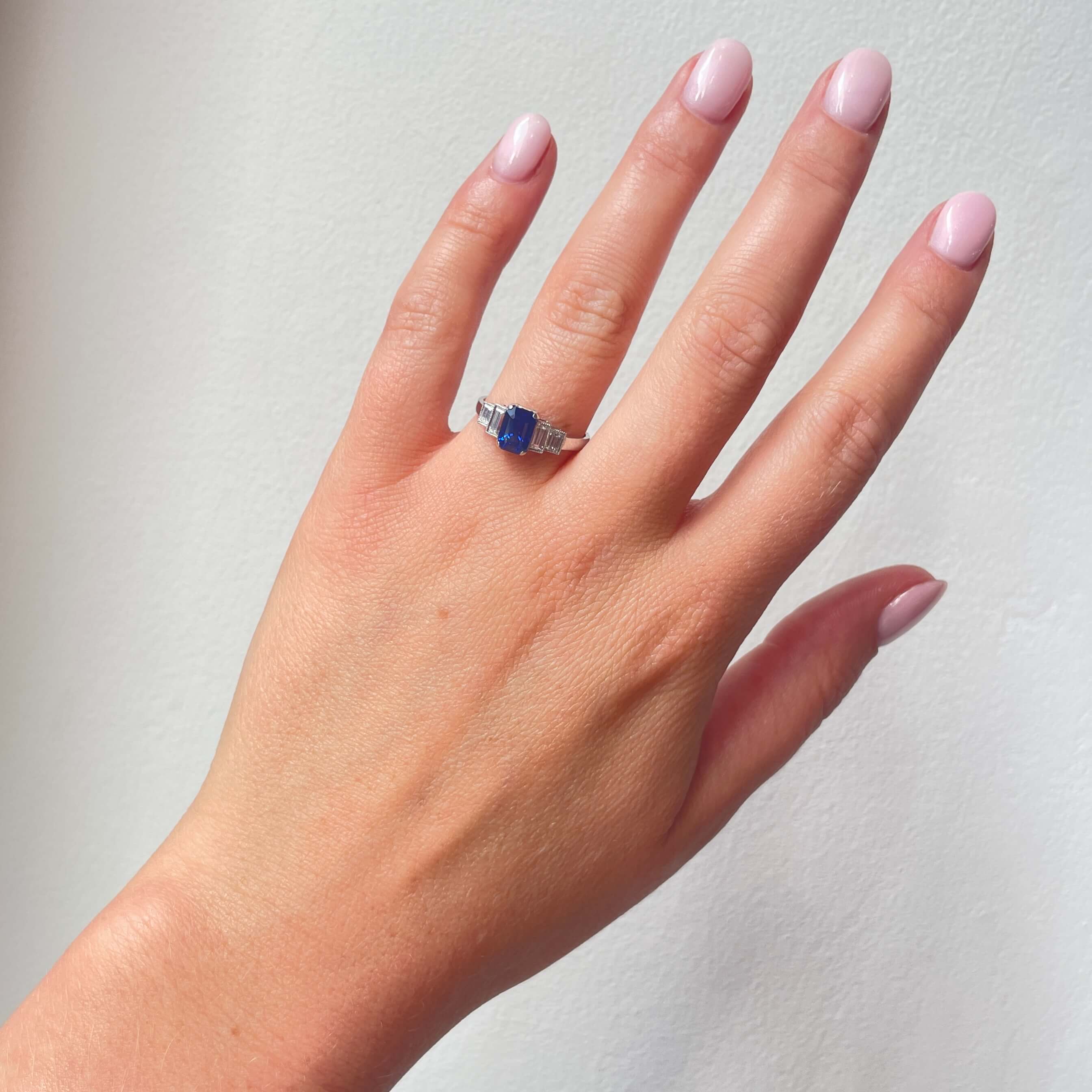 Sapphire and Diamond Ring-Charlotte Sayers Antique Jewellery