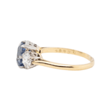 Sapphire and Diamond Three Stone Ring-Charlotte Sayers Antique Jewellery