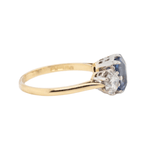 Sapphire and Diamond Three Stone Ring-Charlotte Sayers Antique Jewellery