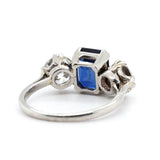 Sapphire diamond 3 stone ring-Charlotte Sayers Antique Jewellery