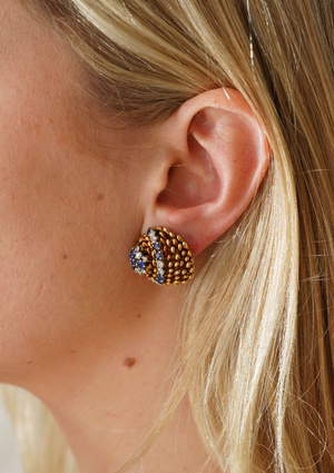 70's Sapphire and Diamond Earrings