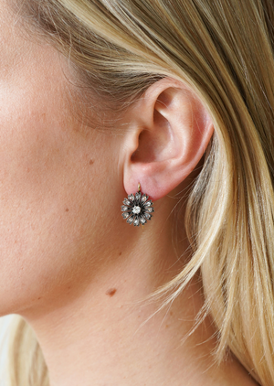 Victorian Diamond Flower Earrings