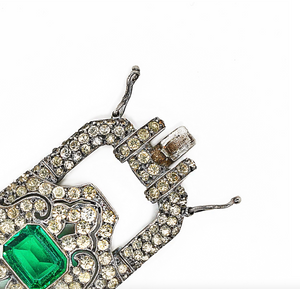 Art Deco Green Paste Bracelet