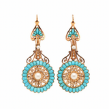Victorian Turquoise and Pearl Drop Earrings