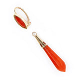 Sicilian Coral Day and Night Earrings-Charlotte Sayers Antique Jewellery