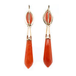 Sicilian Coral Day and Night Earrings-Charlotte Sayers Antique Jewellery