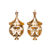 Sicilian Gold Heart Earrings-Charlotte Sayers Antique Jewellery