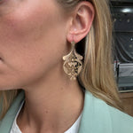 Sicilian Gold Heart Earrings-Charlotte Sayers Antique Jewellery