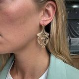 Sicilian Gold Heart Earrings-Charlotte Sayers Antique Jewellery