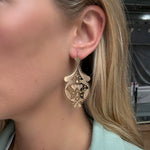 Sicilian Gold Heart Earrings-Charlotte Sayers Antique Jewellery