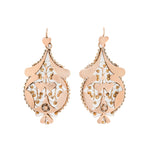 Sicilian Gold Heart Earrings-Charlotte Sayers Antique Jewellery