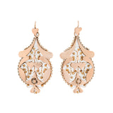 Sicilian Gold Heart Earrings-Charlotte Sayers Antique Jewellery