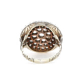 Sicilian Rose Cut Diamond Circular Toppa Ring-Charlotte Sayers Antique Jewellery