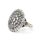 Sicilian Rose Cut Diamond Circular Toppa Ring-Charlotte Sayers Antique Jewellery