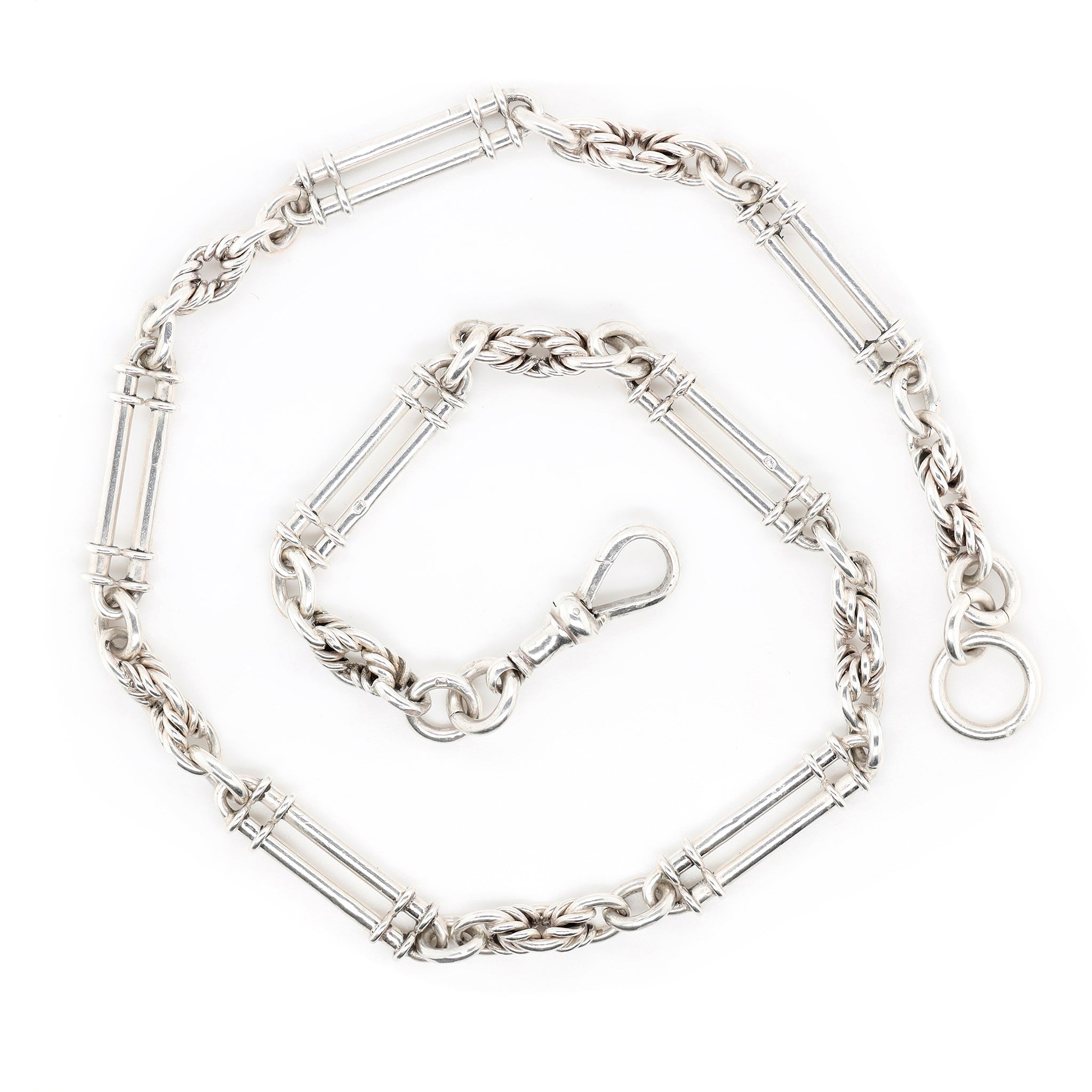 Silver Albert Chain-Charlotte Sayers Antique Jewellery