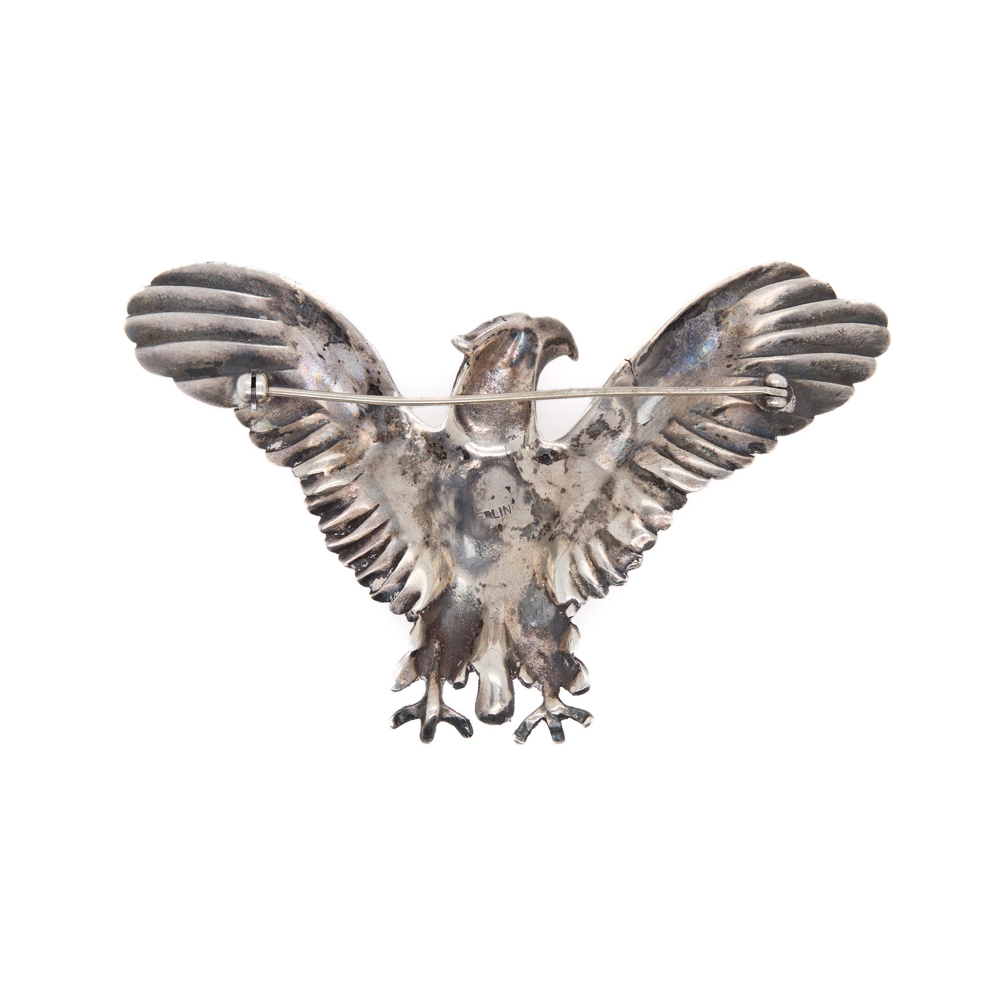 Silver Eagle Brooch-Charlotte Sayers Antique Jewellery