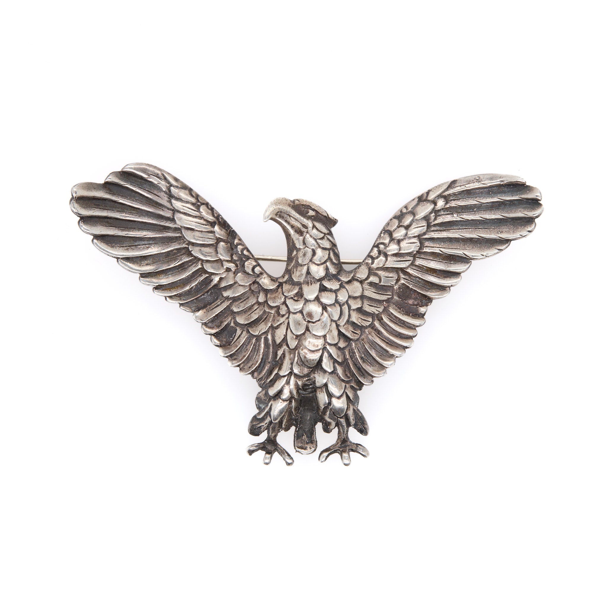 Silver Eagle Brooch-Charlotte Sayers Antique Jewellery