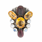 Silver Gem Set Dress Clip-Charlotte Sayers Antique Jewellery