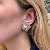 Silver Lapponia Clip Earrings-Charlotte Sayers Antique Jewellery