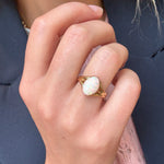 Single Stone Opal Ring-Charlotte Sayers Antique Jewellery