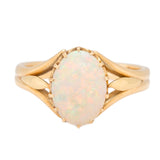 Single Stone Opal Ring-Charlotte Sayers Antique Jewellery