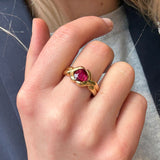 Single Stone Ruby Ring-Charlotte Sayers Antique Jewellery
