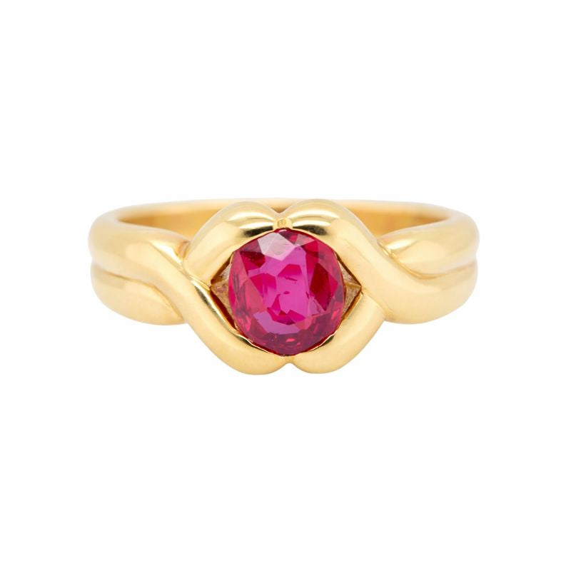 Single Stone Ruby Ring-Charlotte Sayers Antique Jewellery
