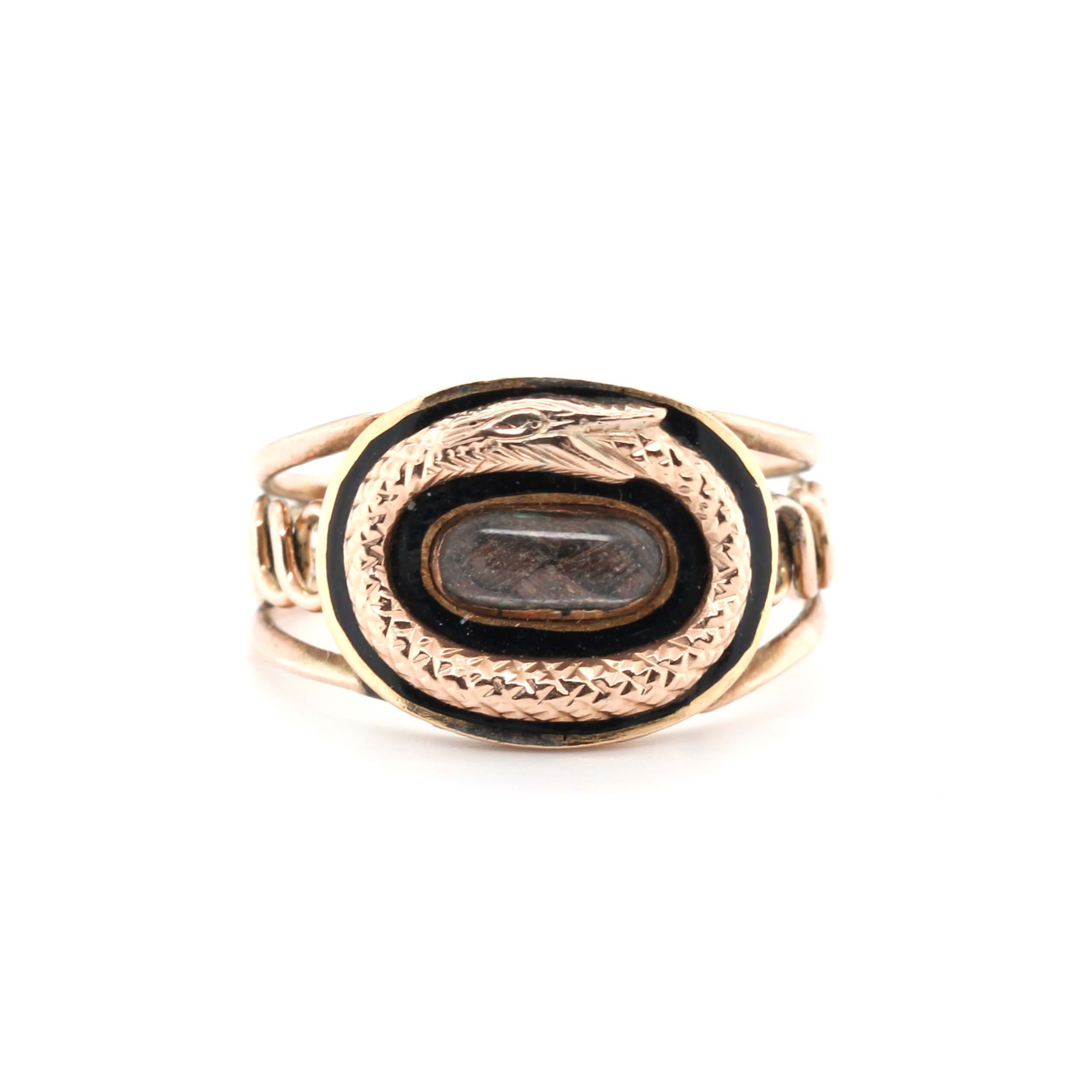 Snake Mourning Ring-Charlotte Sayers Antique Jewellery