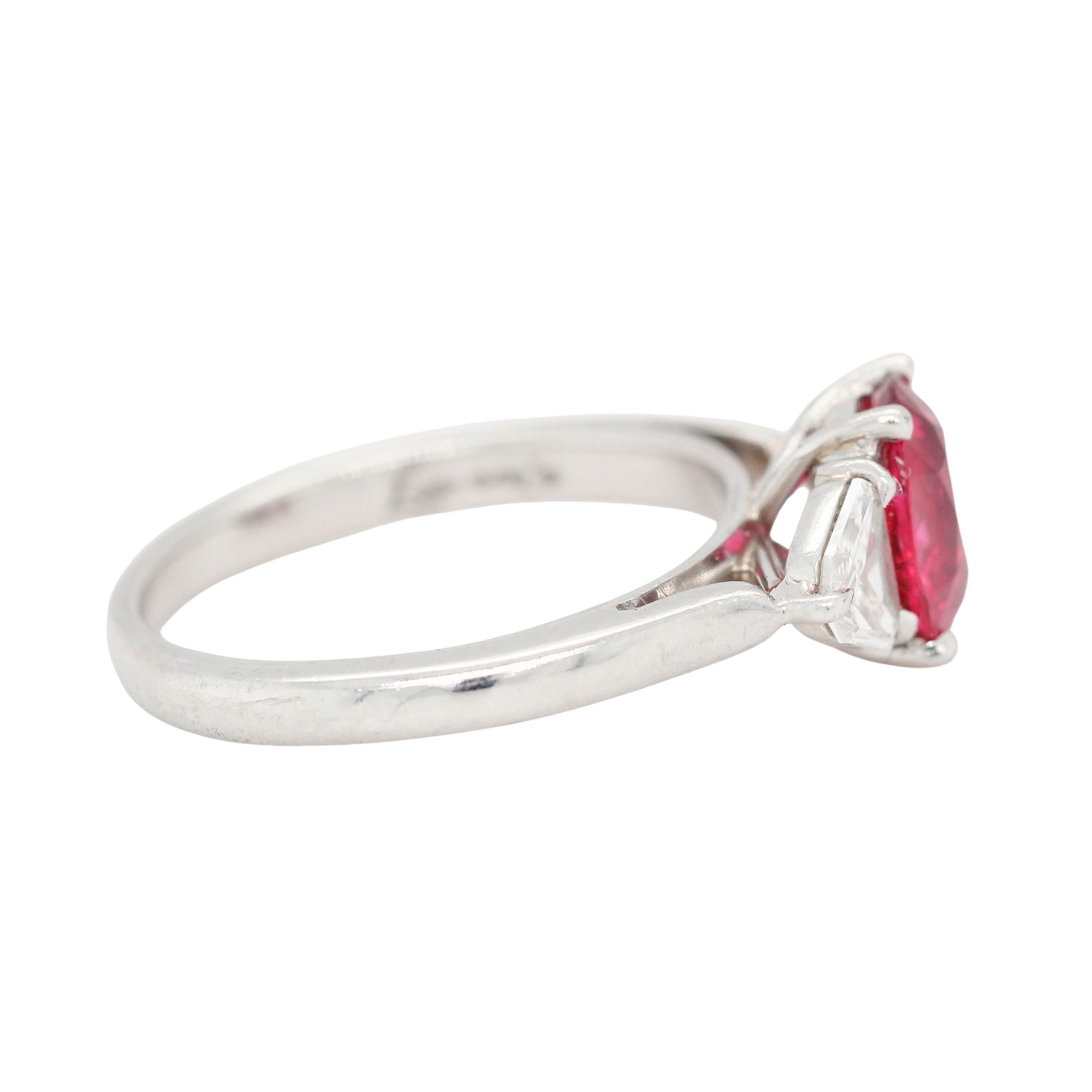 Spinel and Diamond Three Stone Ring-Charlotte Sayers Antique Jewellery