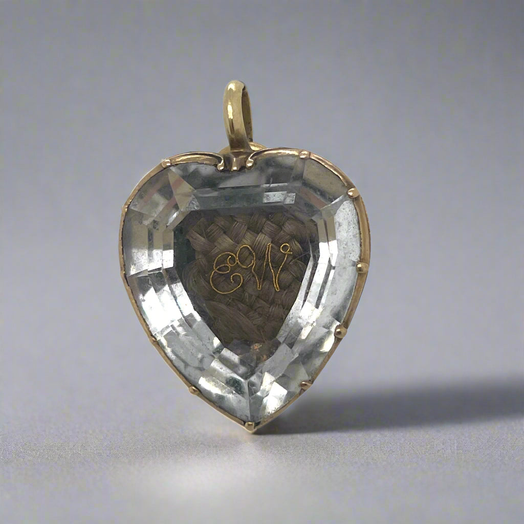 Stuart Crystal Heart Pendant-Charlotte Sayers Antique Jewellery