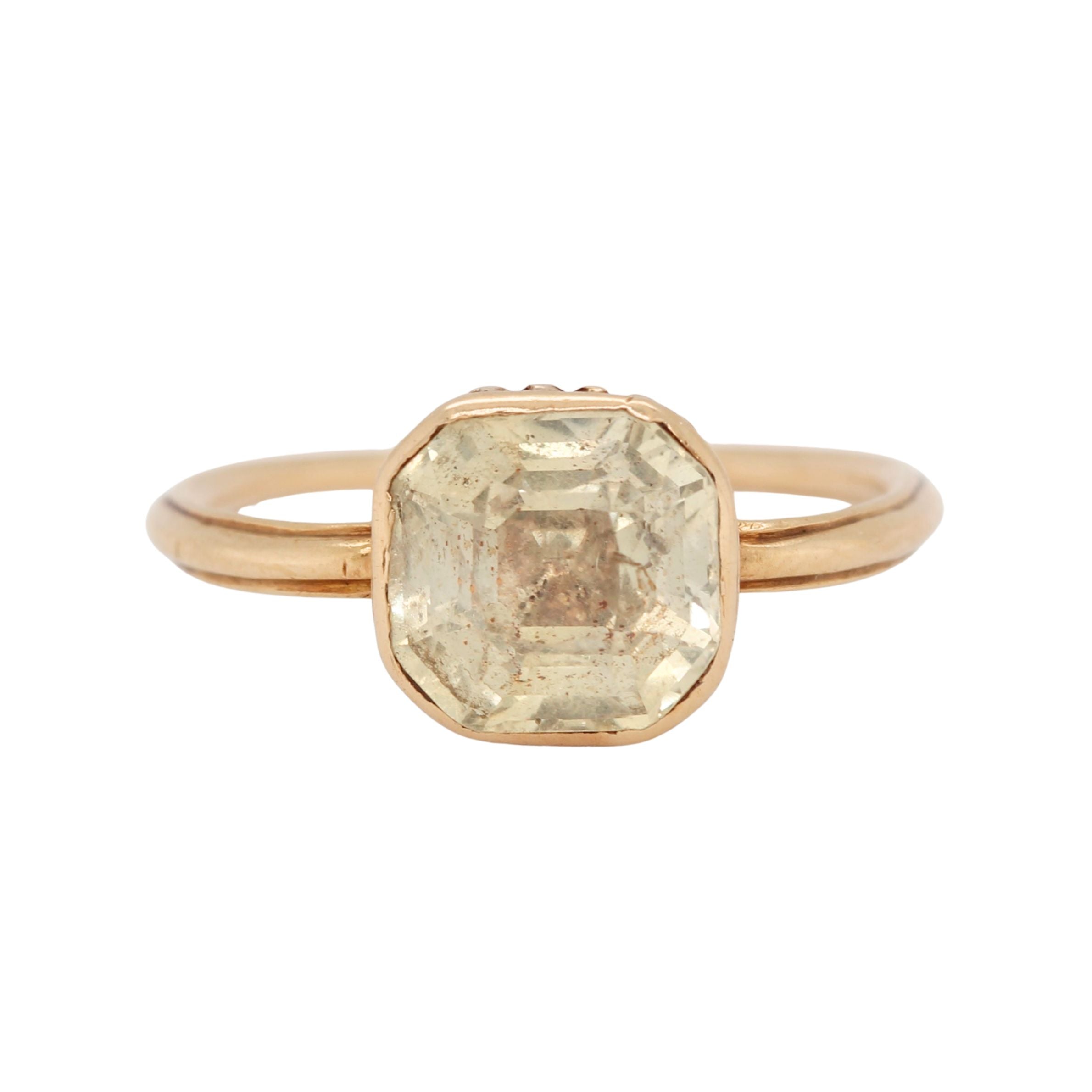 Stuart Era Foiled Back Topaz Ring-Charlotte Sayers Antique Jewellery