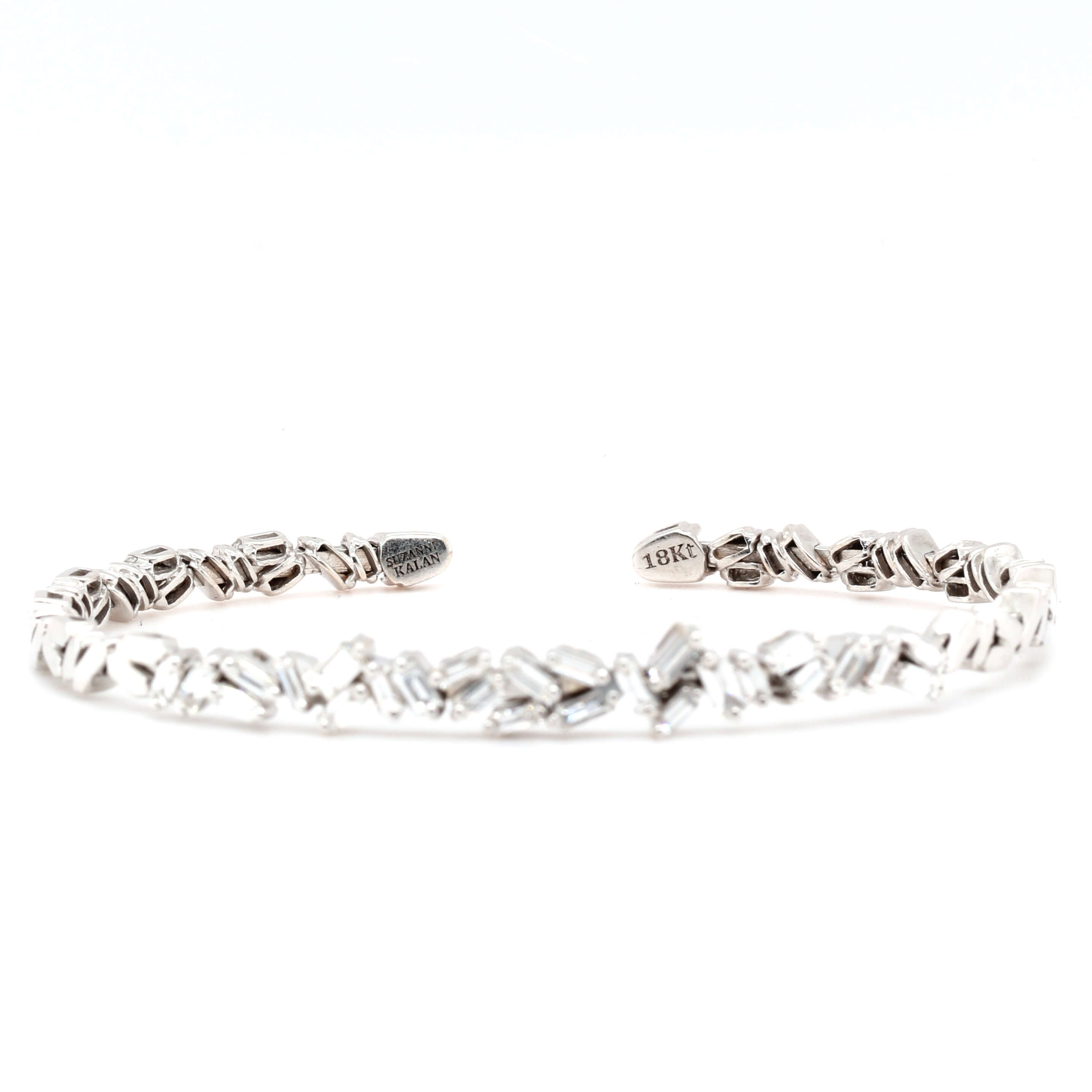 Suzanne Kalan White Gold and Diamond Bangle-Charlotte Sayers Antique Jewellery