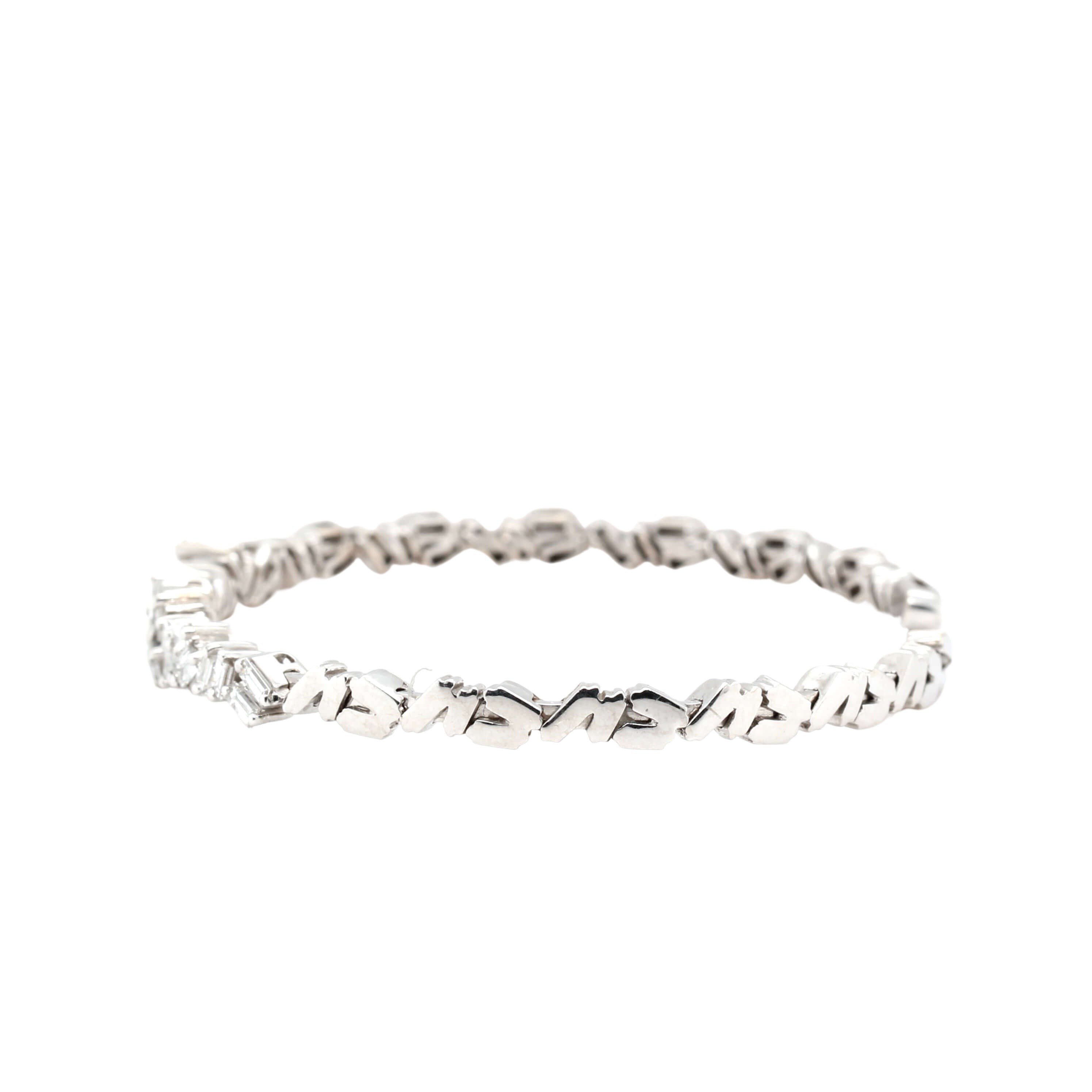 Suzanne Kalan White Gold and Diamond Bangle-Charlotte Sayers Antique Jewellery