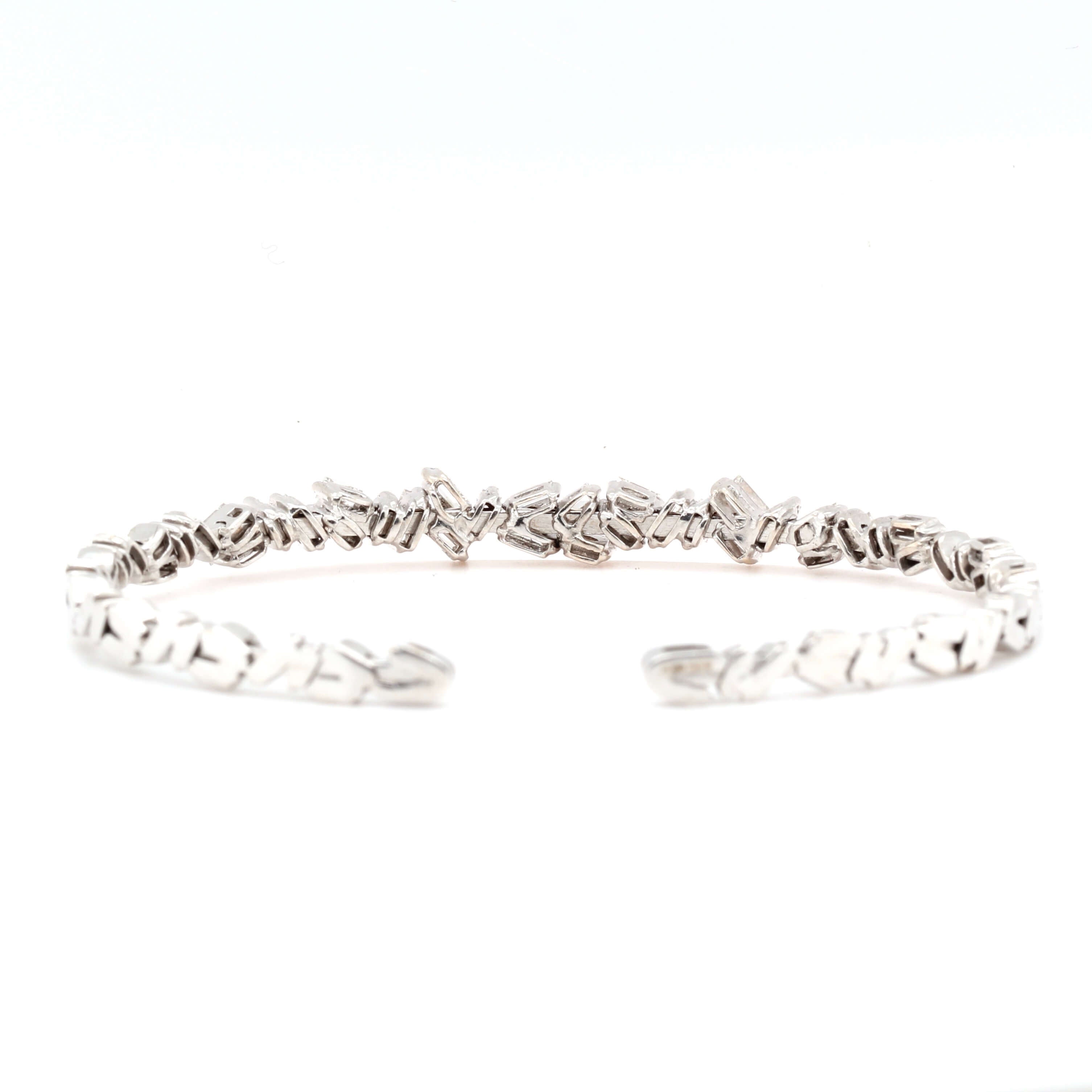 Suzanne Kalan White Gold and Diamond Bangle-Charlotte Sayers Antique Jewellery