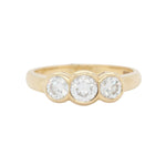 Three Stone Bezel Set Diamond Ring-Charlotte Sayers Antique Jewellery