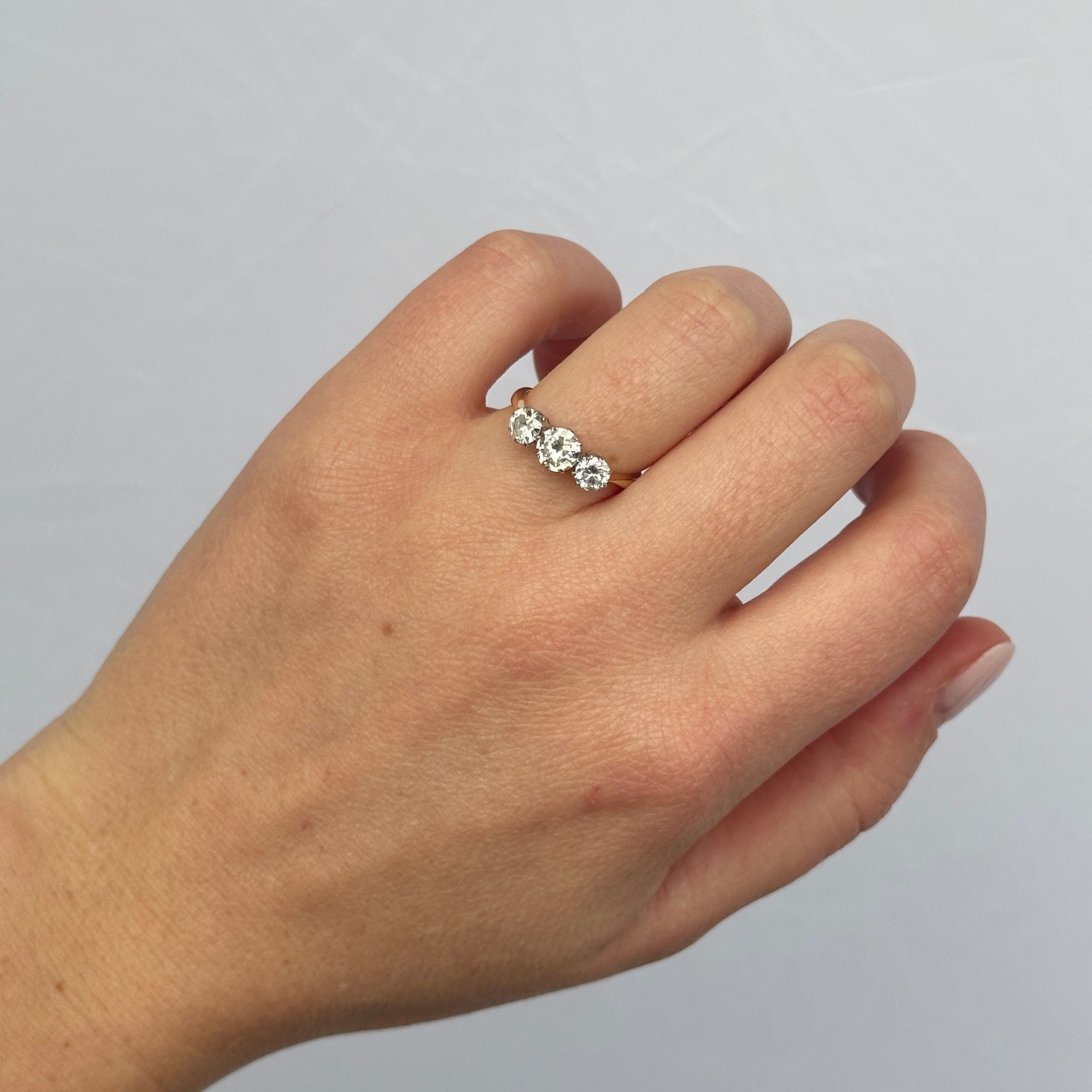 Three Stone Diamond Ring-Charlotte Sayers Antique Jewellery