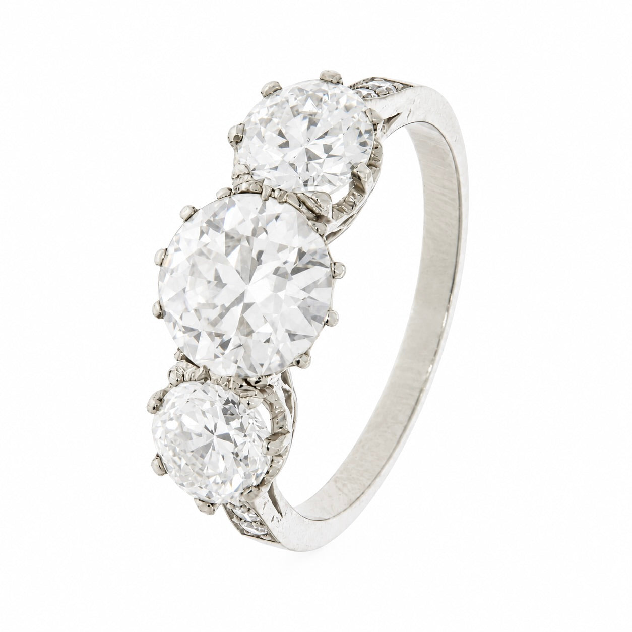 Three Stone Diamond Ring-Charlotte Sayers Antique Jewellery