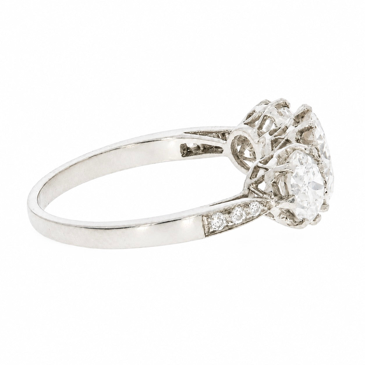 Three Stone Diamond Ring-Charlotte Sayers Antique Jewellery